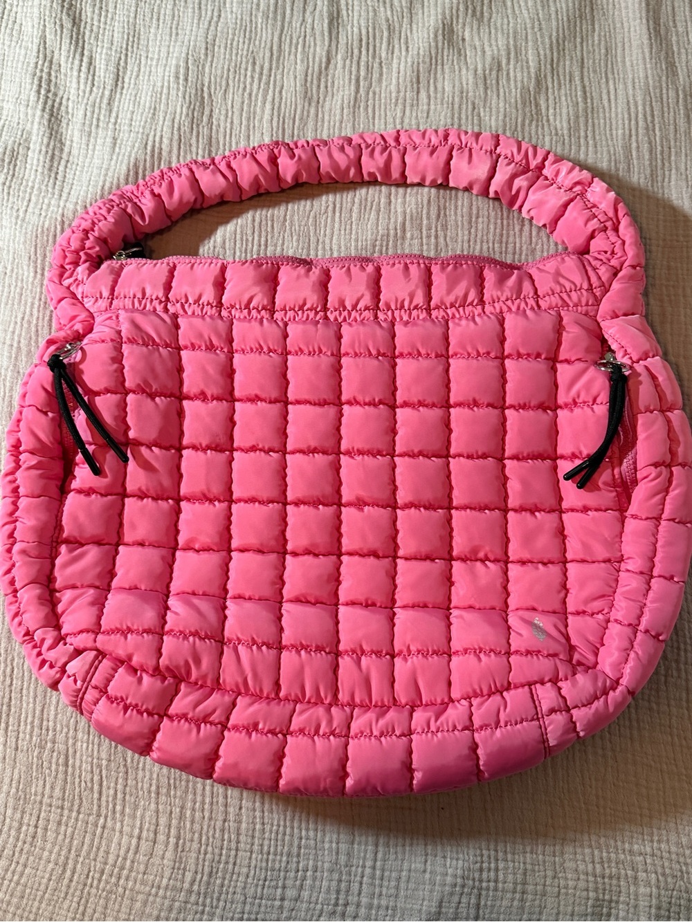Free People FP Movement Quilted Carryall Bag Bubble Gum Pink Travel Tote Gym